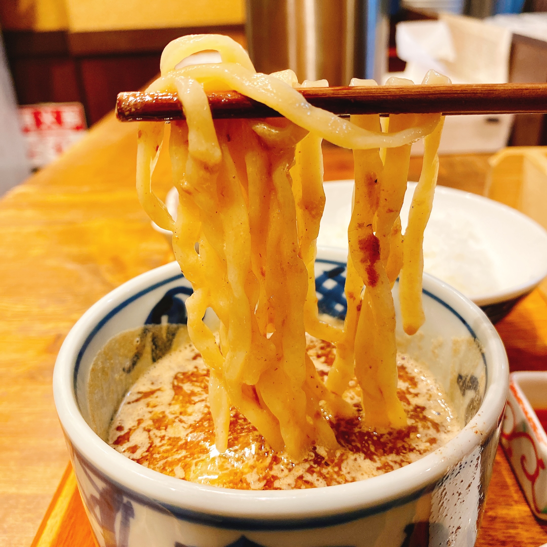 【閉店】浅草橋のつけ麺専門店、威風堂道のつけ麺鰯定食（追特製辛味、トリュフ煮卵トッピング）